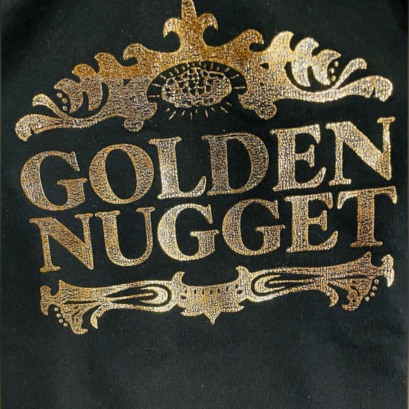 EUC Golden Nugget UNISEX Hoodie, black with gold logo, size 2XL - Picture 2 of 4